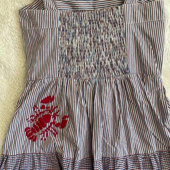 Striped Dress with Red Lobster Embroidery - Picture 10 of 11